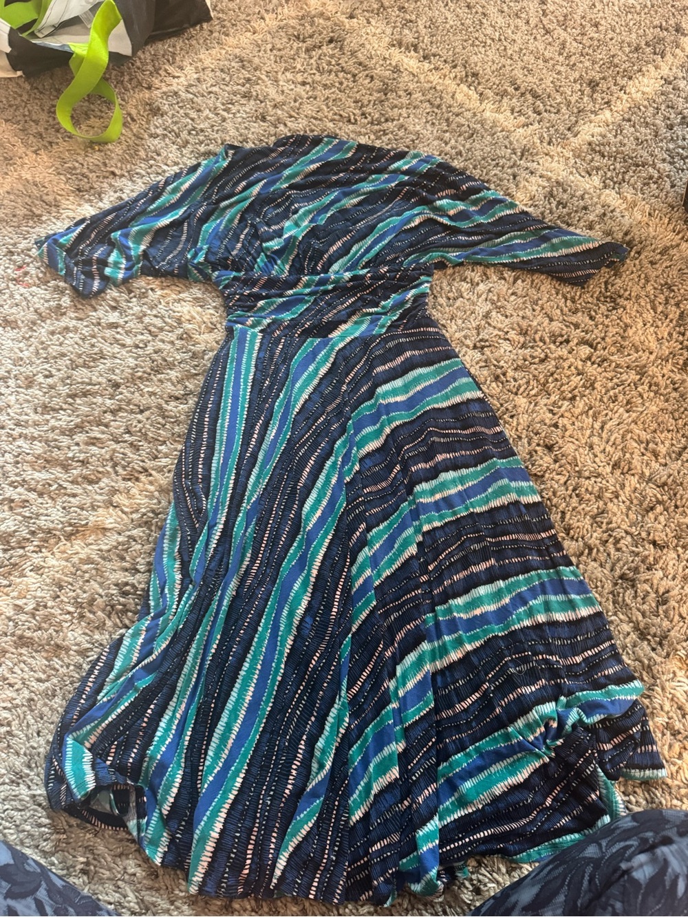 Tracy Reese Striped Navy & Teal Dress